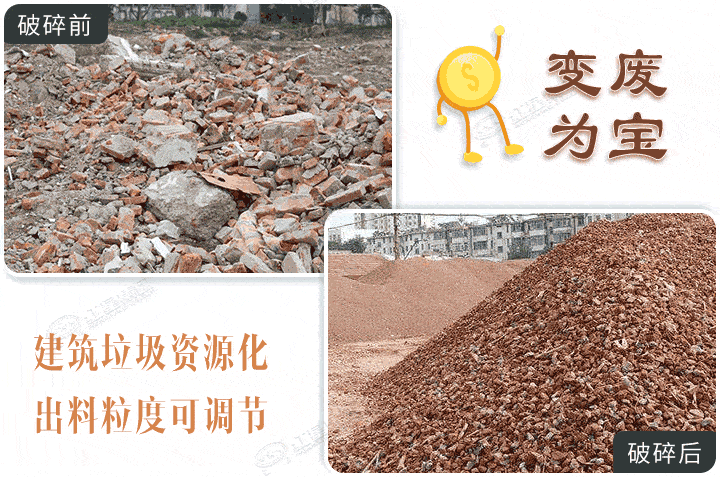 建筑垃圾破碎前后，還能運用到建筑骨料中